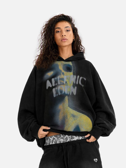 Thermal Print Hoodie worn front