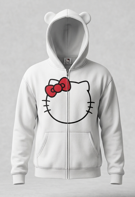 Kawaii Kitty Zip-Up Hoodie