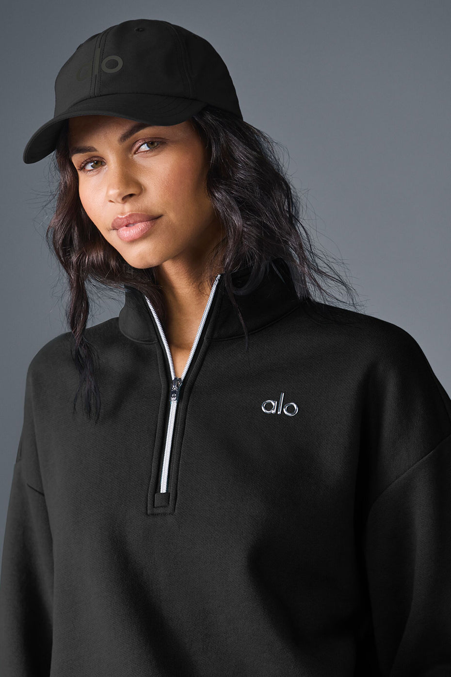 Air Land Ocean Quarter Zip in Black