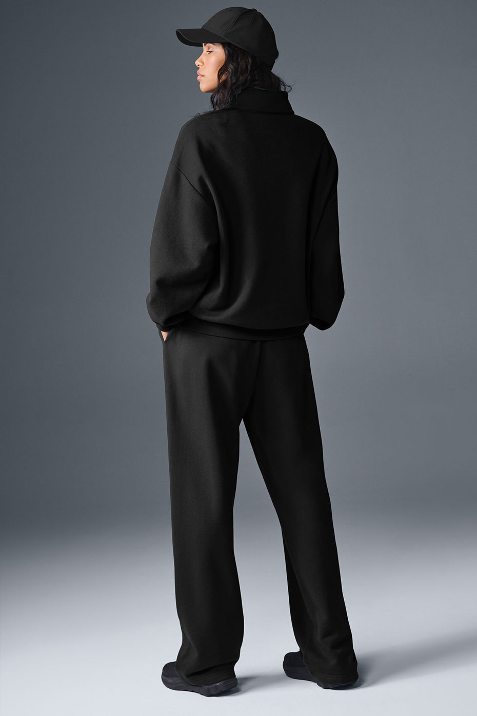 Air Land Ocean Quarter Zip in Black